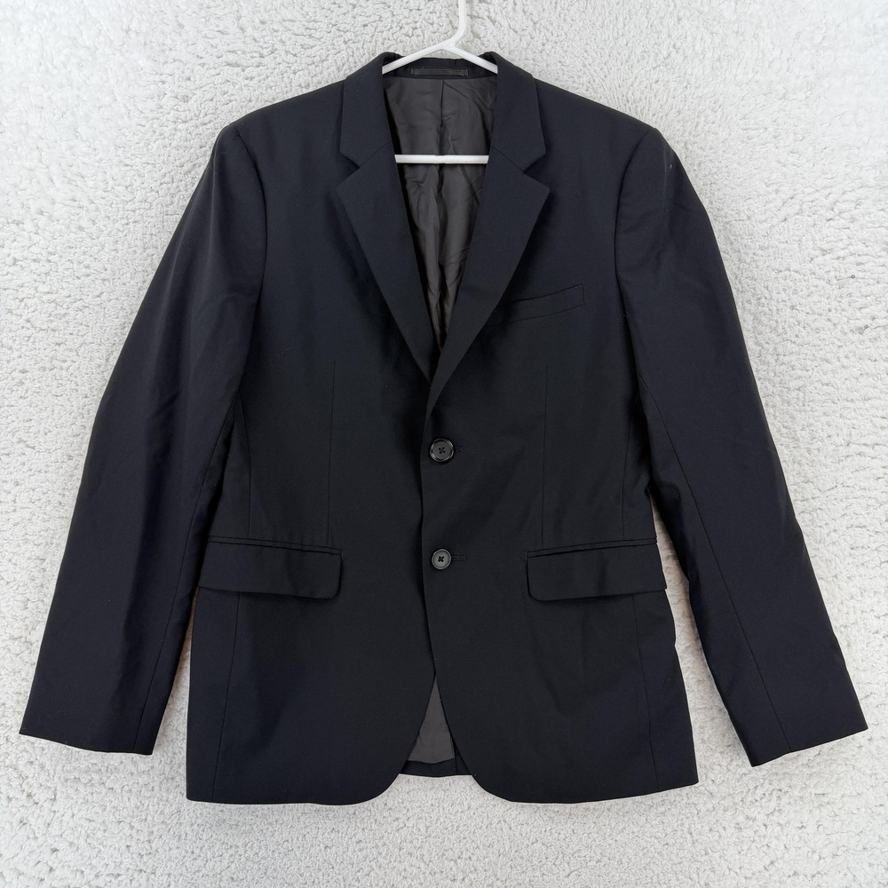 Theory Suit Jacket Mens 38 Short Black Wool Stretch 2 Button Notch Lapel